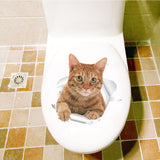 Hole View Vivid Cats Dog 3D Wall Sticker Bathroom Toilet Living Room Kitchen
