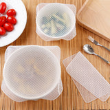 4Pcs Silicone Bowl Covers Food Fresh Keeping Wrap Reusable